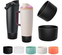 [2-Pack] Silicone Boot for Owala Sway FreeSip 30oz & 40oz Bottle - Non-Slip Protective Sleeve, Shockproof Base Cover, for Owala Free Sip Bottom Protector (Very Very Dark Black)