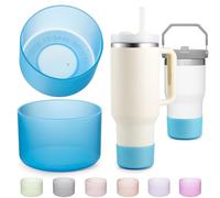 2-Pack Silicone Boot for Stanley 40 30 20 OZ Cup Accessories, Blue Boots for Stanley 20OZ 30OZ Tumbler Ice-Flow 16OZ Bottle, Protector Sleeve Bottom Cover for Yeti Cups Protective Bumper, Anti-Slip