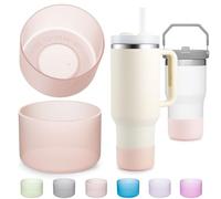 2-Pack Silicone Boot for Stanley 40 30 20 OZ Cup Accessories, Clear Bottom Boots for Stanley 20OZ 30OZ Tumbler Ice-Flow 16OZ Bottle, Protector Sleeve Cover for Yeti Cups Protective Bumper, Anti-Slip