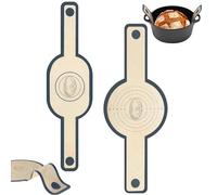 2 Pack Silicone Bread Sling for Dutch Oven, Non-Stick Reusable Bread Baking Mat with 7 Inch Long Handle, Eco-Friendly Sourdough Heating Mats Sling Long Making Sheets Liner Accessories (Round & Oval)