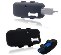 2 Pack Silicone Case Compatible with Tractive GPS Tractive, Waterproof Rubber Accessories, Sturdy and Durable, Secure Tracking Stand for Collar (Black, Grey)