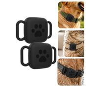 2 Pack Silicone Case for eufy security SmartTrack Link Anti-Lost GPS Pet Tracker,daunke Waterproof &Scratch-Resistant & Washable Cover,Fit for Dog/Cat Collars Portable Locator Accessory,Black