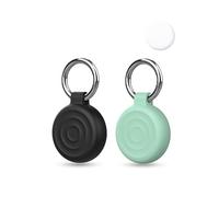 2 pack Silicone Case For Motorola Air Tag/Oscanna Tag Anti-Loss Tracker,daunke Full Protection Cover(suitable for Elderly,Pets,Backpack,Luggage,Kids,Keys) Scratch-Resistant,Black & Green