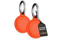 2 pack Silicone Case For Motorola Moto Tag Anti-Loss Tracker,daunke Full Protection Cover(suitable for Elderly,Pets,Backpack,Luggage,Kids,Keys) Scratch-Resistant,Orange