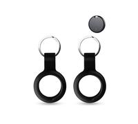 2 pack Silicone Case for pedete/aowoka/LBPRT/iXTRA/Hauibela Air Tag Tracker,daunke Full Protective Cover for Cat & Pet Collars(suitable for Elderly,Backpack,Luggage,Kids,Keys) Scratch-Resistant,Black