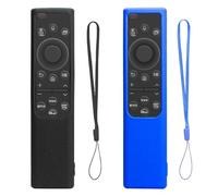 2 Pack Silicone Case for Samsung Smart TV Remote - Compatible with BN59-01385, BN59-01386, TM2280E, BN59-01391 - Protective Silicone Cover for 2022 Solar Cell Remote Control(Black+Royal Blue)
