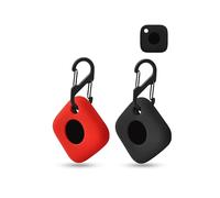 2 pack Silicone Case for Tile by Life360 Mate/Tile Mate (2022) Tracker Anti-Loss Tracker,daunke Full Protection Cover(suitable for Elderly,Pets,Backpack,Luggage,Kids,Keys) Scratch-Resistant,Red&Black