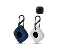 2 pack Silicone Case for Tile by Life360 Mate/Tile Mate (2022) Tracker Anti-Loss Tracker,daunke Full Protection Cover(suitable for Elderly,Pets,Backpack,Luggage,Kids,Keys)Scratch-Resistant,Blue&White