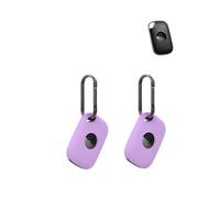2 pack Silicone Case for Tile Life360 Pro Anti-Loss Tracker,daunke Full Protective Cover for Cat & Pet Collars(suitable for Elderly,Backpack,Luggage,Kids,Keys) Scratch-Resistant,Purple