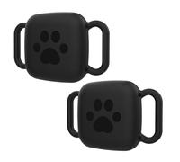 2 Pack Silicone Case for Tile Mate 2022 2024 Silicone Sleeve Case Anti-Scratch Sturdy Secure Tag Holder Soft Flexible Cover for Pet Dog Cat Collar (Black)