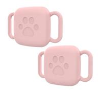 2 Pack Silicone Case for Tile Mate 2022 2024 Smart Tracer Cover Anti-Scratch Protective Cover Sleeve Sturdy Secure Tag Holder for Pet Dog Cat Collar (Pink)
