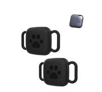 2 Pack Silicone Case for UGREEN FineTrack Anti-Lost GPS Pet Tracker,daunke Waterproof &Scratch-Resistant & Washable Cover,Fit for Dog/Cat Collars Portable Locator Accessory,Black