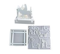 2 Pack Silicone Crafting Mold Flexible Suitable for Craft Enthusiasts to Create Prayer Theme Desk Decors House and Tree Mold