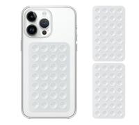 2 Pack Silicone Double-Sided Suction Phone Case Detachable Mount for iPhone and Android Cellphones, Strong Adhesion Holder Hands Free for Selfies and Videos - Transparent