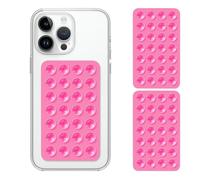 2 Pack Silicone Double-Sided Suction Phone Case Detachable Mount for iPhone and Android Cellphones, Strong Adhesion Holder Hands Free for Selfies and Videos - Pink