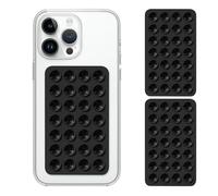 2 Pack Silicone Double-Sided Suction Phone Case Detachable Mount for iPhone and Android Cellphones, Strong Adhesion Holder Hands Free for Selfies and Videos - Black