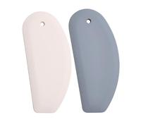 2-Pack Silicone Dough Scrapers, Flexible Bowl Scraper with Curved & Straight Edges, Multipurpose Kitchen Dish Scrapers for Baking Sourdough Bread, Batter, Cheese, Pizza(Grey, White)