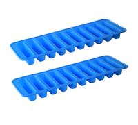2 Pack Silicone Finger Biscuit Molds 10 Grids Popsicle and Ice Cube Tray, Easy Release Stick Shape Mold for Baking(Blu)