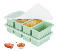 2 Pack Silicone Freezer Moulds Batch Cooking for Soup Ice Cubes,1-Cup Soup Freezer Molds with Lid for Meal Prep, Makes 8 1-Cup Soup Portion Freeze Trays for Storing 250mL/125mL Broth, Soup, Leftovers