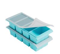 2 Pack Silicone Freezer Tray for Soup Ice Cubes,1-Cup Soup Freezer Molds with Lid for Meal Prep, Makes 8 1-Cup Soup Portion Freeze Trays for Storing 250mL/125mL Broth, Soup, Leftovers and Sauce