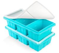 2 Pack Silicone Freezer Tray for Soup Ice Cubes,1-Cup Soup Freezer Molds with Lid for Meal Prep, Makes 6 1-Cup Soup Portion Freeze Trays for Storing 250mL/125mL Broth, Soup, Leftovers and Sauce