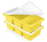 2 Pack Silicone Freezer Tray for Soup Ice Cubes,1-Cup Soup Freezer Molds with Lid for Meal Prep, Makes 6 1-Cup Soup Portion Freeze Trays for Storing 250mL/125mL Broth, Soup, Leftovers and Sauce