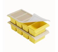 2 Pack Silicone Freezer Tray for Soup Ice Cubes,1-Cup Soup Freezer Molds with Lid for Meal Prep, Makes 8 1-Cup Soup Portion Freeze Trays for Storing 250mL/125mL Broth, Soup, Leftovers and Sauce