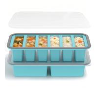 2 Pack Silicone Freezer Tray with Lid,Soup Portion Freezer Container Molds,Large Ice Cube Tray,Soup Portion Freeze Trays for Storing 500/150ml Broth,Leftovers & Sauce