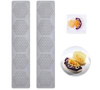 2 Pack Silicone Honeycomb Molds - Non-Stick Flexible Baking Molds for Candy, Chocolate, Soap, Resin - Food-Grade Silicone, Microwave, Oven, Freezer Safe, White