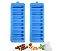 2 Pack Silicone Ice Cube Trays & Baking Molds, 10 Cavities, BPA-Free, 3-Inch Long Sticks for Ice, Whiskey, Cocktails, Chocolates & Homemade Treats, Blue