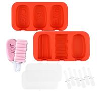2 Pack Silicone Ice Lolly Moulds - BPA-Free, Easy Release, Stackable, Popsicle Moulds with Sticks & Lids