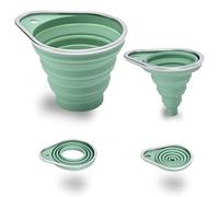 2-Pack Silicone Kitchen Funnel Set, Collapsible Funnel Set with Stainless Steel Rim Includes Large & Small Kitchen Gadgets Accessories for Filling Bottles,Canning,Dry & Liquid Ingredients