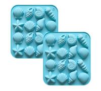 2-Pack Silicone Molds,Clay Moulds,Starfish, Turtle, Conch & Shell Designs, Perfect for Chocolate, Candy Making & Polymer Clay Crafts,Ideal for Ocean-Themed Baking Decorations & DIY Projects