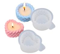 2 Pack Silicone Moulds, Resin Silicone Moulds for Candle Making, Tea Light Holder, Flower Pot and Storage Jar Mould, DIY Resin Casting Mould, Circle and Heart Shape