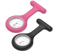 2 Pack Silicone Nurse Fob Watch with Second Hand, Pin Clip On Watch for Nurses Doctors Health Care Workers, Easy Read , Infection Control Design, Ideal Gift for Medical Students & Professionals