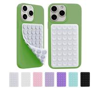 2 Pack Silicone Octo Cup Buddy Sticky Grip Holder for Cellphone, Silicone Suction Cup Phone Case Mount Double Sided, Hands-Free Phone Accessories Strong Grip Holder for Selfie and Video (transparent)