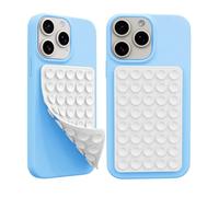 2 Pack Silicone Octo Cup Buddy Sticky Grip Holder for Cellphone, Silicone Suction Cup Phone Case Mount Double Sided, Hands-Free Phone Accessories Strong Grip Holder for Selfie and Video (Dark White)