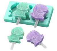 2 Pack Silicone Popsicle Molds，Ice Pop Mold，Popsicle Molds for DIY Ice Cream Popsicles (blue-F)