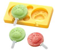 2 Pack Silicone Popsicle Molds，Ice Pop Mold，Popsicle Molds for DIY Ice Cream Popsicles (yellow-D)