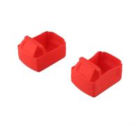 2 Pack Silicone Protective Case Compatible With 18v 3.0 4.0 5.0ah Batteries, Shock Resistant Soft Cover For Cordless Power Tools, Red