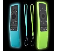 2 Pack Silicone Protective Case for Samsung Smart TV Remote Controller BN59-01241A,BN59-01260A,BN59-01266A,BN59-01259B,BN59-01312G Shockproof Anti-Slip Remote Case Glow in the Dark (Green + Blue)