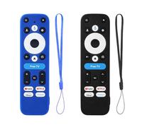 2 Pack Silicone Remote Cover for Onn 4K Pro/Plus Remote, Glow in The Dark Protective Case Compatible with Onn Google TV Remote with Free TV Button (Black not Glow + Navy Blue not Glow)