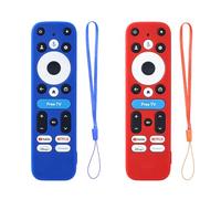 2 Pack Silicone Remote Cover for Onn 4K Pro/Plus Remote, Glow in The Dark Protective Case Compatible with Onn Google TV Remote with Free TV Button (Navy Blue not Glow + Red not Glow)