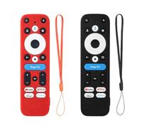 2 Pack Silicone Remote Cover for Onn 4K Pro/Plus Remote, Glow in The Dark Protective Case Compatible with Onn Google TV Remote with Free TV Button (Red not Glow +Black not Glow)
