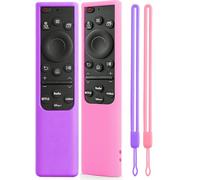 2 Pack Silicone Remote Cover for Samsung TV Remote | Universal Case Compatible with BN59-01357 BN59-01385 BN59-01265A Remote, Anti-Slip Shockproof, Glow in the Dark, Pink&Purple