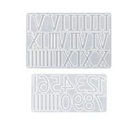 2 Pack Silicone Roman & Arabic Numerals Epoxy Resin Moulds for Clock DIY | Non-stick flexible build,easy demoulding&cleaning,ideal for jewellery pendants, cupcake toppers, clay&handmade craft projects