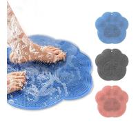 2 Pack Silicone Shower Foot Scrubber, Body Silicone Shower Foot Brush Pad Cleaning Pad Wall Mounted Anti-Slip Suction Cup for Men and Women Cleaners Pink 2pcs