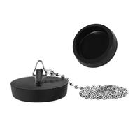 2 Pack Silicone Sink Bath Plug with Chain, 450mm Stainless Steel Ball Chain Hook for Kitchen Bath Sink Drain Stopper Plug (1 3/4 Inch, Drain Plug Size Between 42 to 45.5 mm)