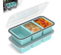 2 Pack Silicone Soup Freezer Containers, Silicone Freezer Tray with Lid,3 Cup Soup Portion Cube Mold,Leakproof Food Freezers Container Dishwasher Safe for Storing 350 ml Broth, Leftovers and Sauce