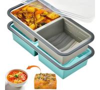2 Pack Silicone Soup Freezer Containers, Soup Freezer Moulds, Ice Trays for Freezer, Ice Cube Tray for Storing 500mL/250mL Broth, Soup, Leftovers, Sauce, Makes 4 2-Cup Portions Cubes